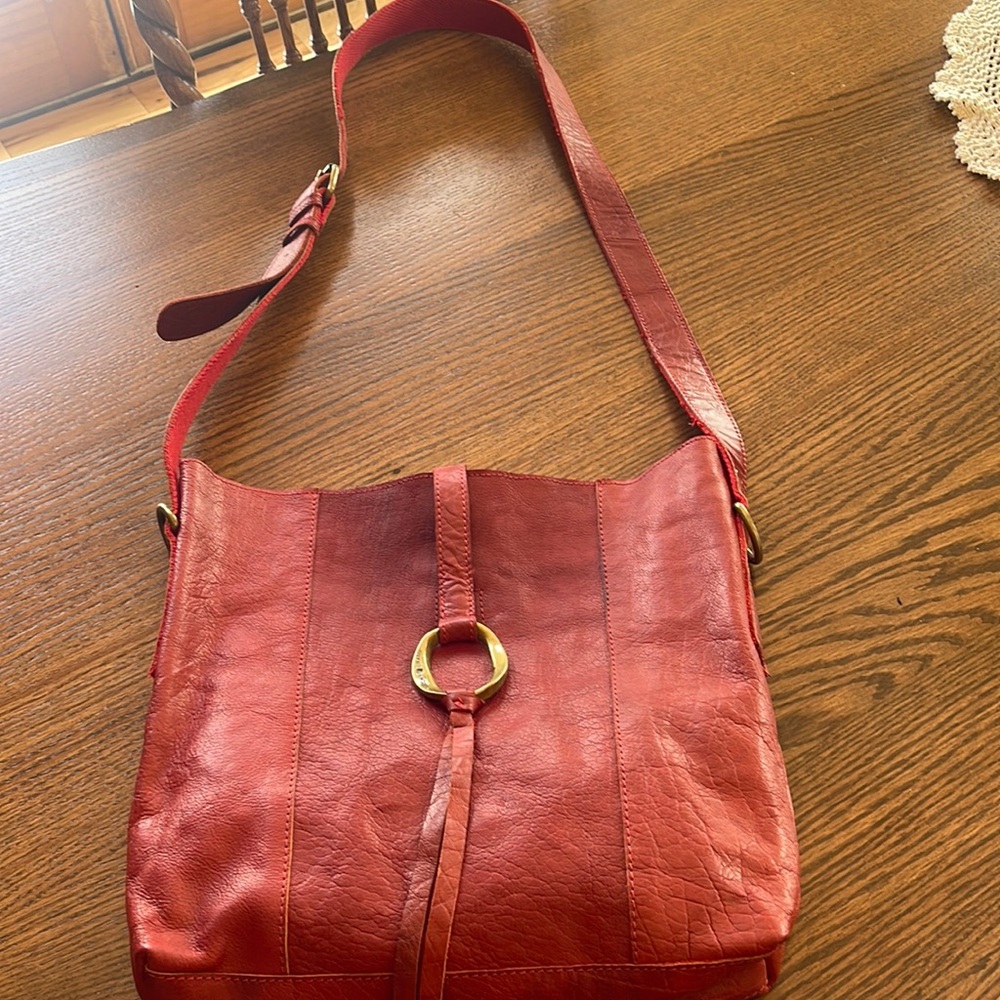 Lucky Brand cross body purse, dark red